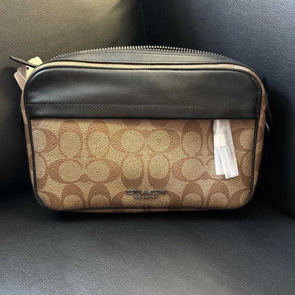 NWT! RARE! Coach F50715 Graham Crossbody In Signature Canvas IN Tan Men's Bag - Picture 1 of 13